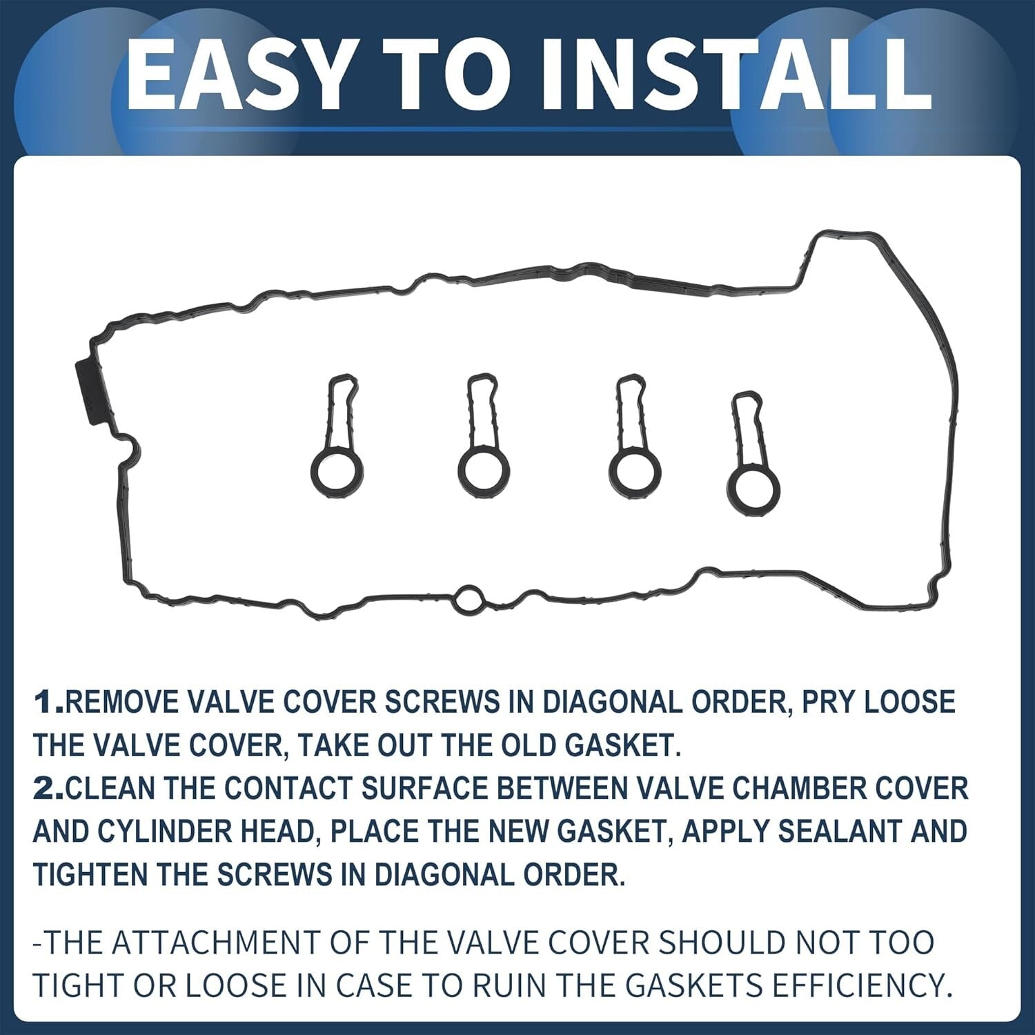 BMW 2.0 N47 Camshaft Cover Gasket Kit – 1/3/5 Series, X1/X3/X5 Premium Leak Fix.15