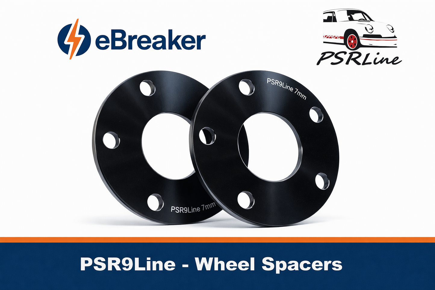 PORSCHE 7mm Wheel Spacers, 5x130 Bolt on Kit Pair of 2  Precision Fit in Black.4
