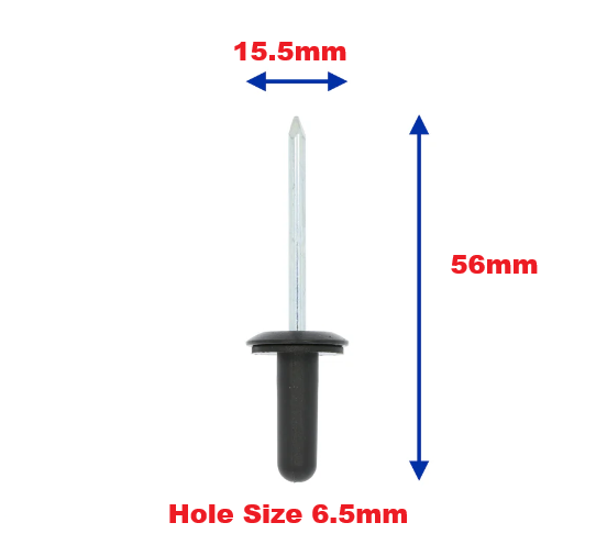 AUTOMOTIVE Bodykit & Wheel Arch Fixing Rivet Alloy with Plastic Head Pack -x 5pc1