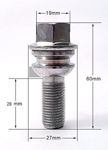 PORSCHE Wheel Bolts O.E M14 x1.5 x 20 Pcs Carrera Boxster Cayman Standard Length3