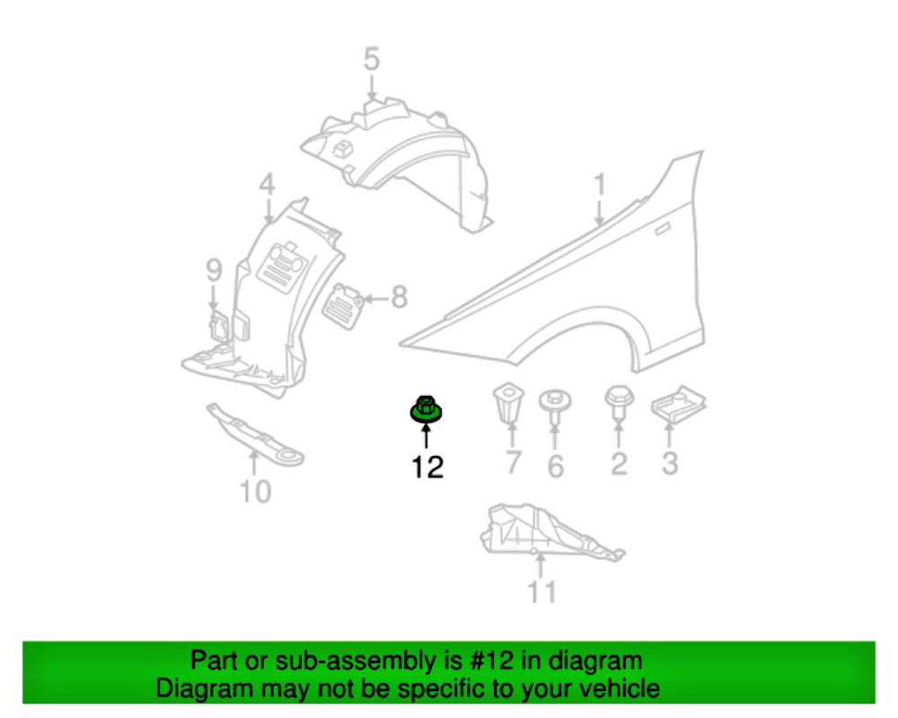 10mm Hex Head Plastic Flange Nut. x15 pc Arch Liner Splash Guard Under body Tray14