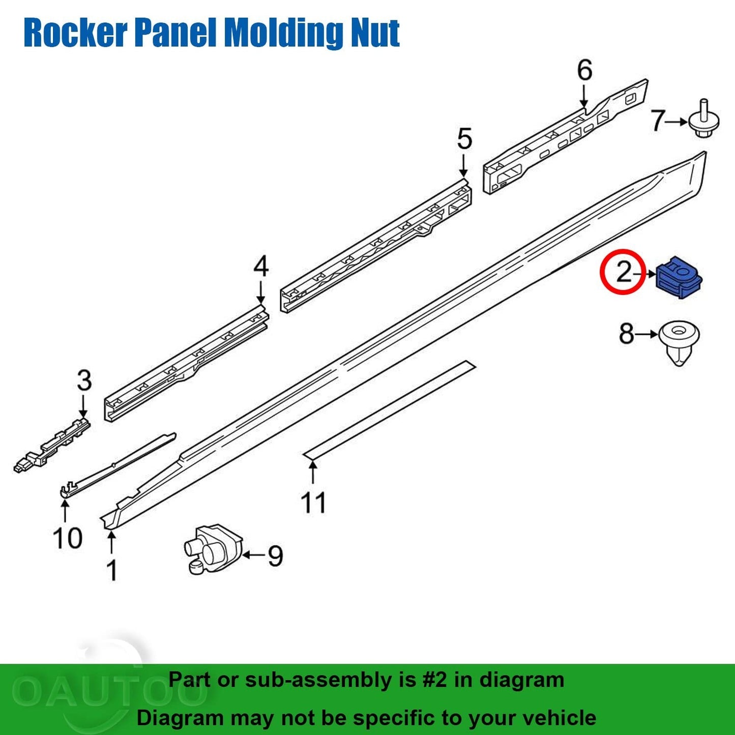 BMW C-Clip Grommet for Plastic Nut & Fixing of Trim Panels on Many Models - # 2018