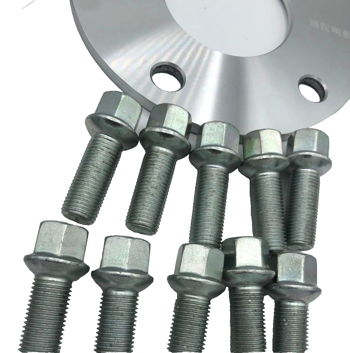 Porsche Wheel Spacers 7mm + Extended AF Bolts Set Of 4 in Silver 5x130 PSR9Line13