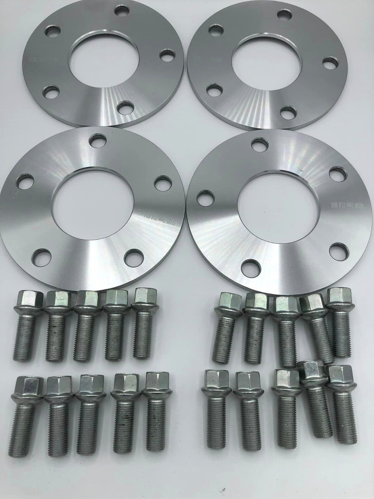 Porsche Wheel Spacers 7mm + Extended AF Bolts Set Of 4 in Silver 5x130 PSR9Line16