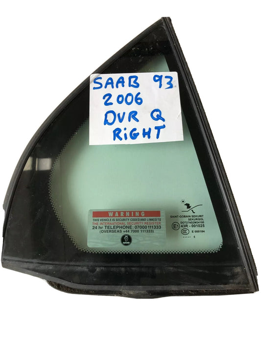 Saab 93 2006  Right Rear Quarter Glass Window0