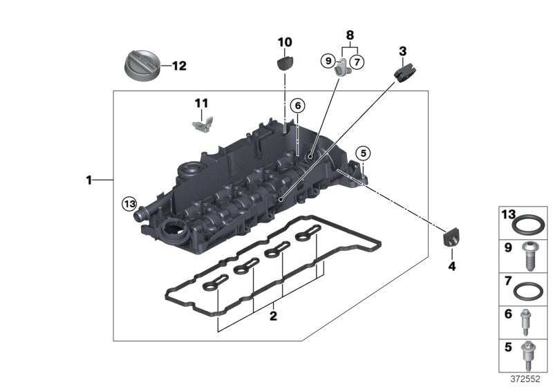 BMW Cylinder Head Camshaft Cover Gasket Set – OEM Fitment for 1 2 3 4 5 7 Series3