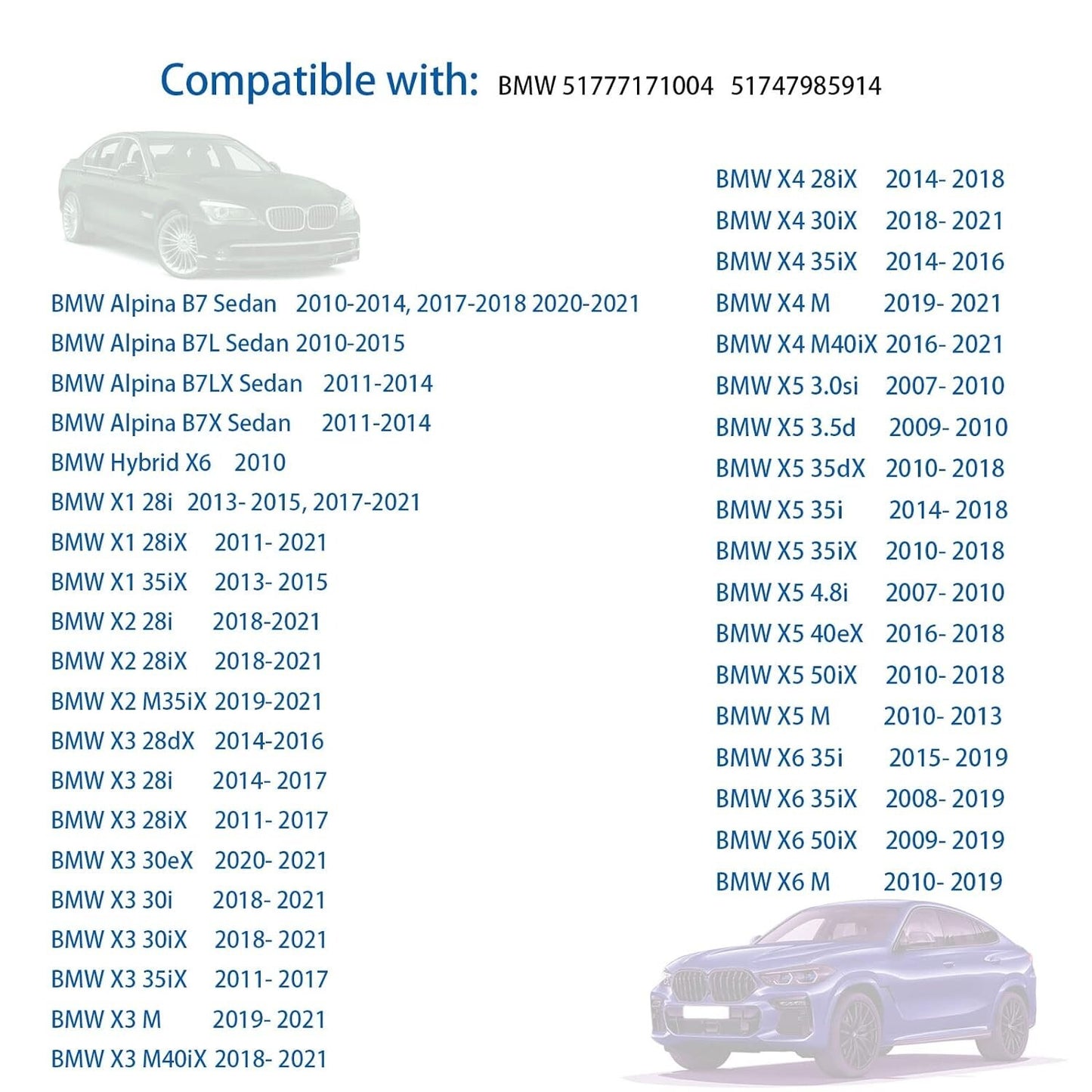 BMW X1 X2 X3 X4 X5 X6 F G Wheel Arch Flare Trim Clips 07147293278 Rivet 6mm x519