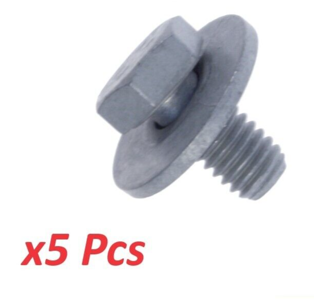 VW AUDI 10mm Captive Washer Bolt N10009110 x5 PCS Seat Skoda Fits Many Models0