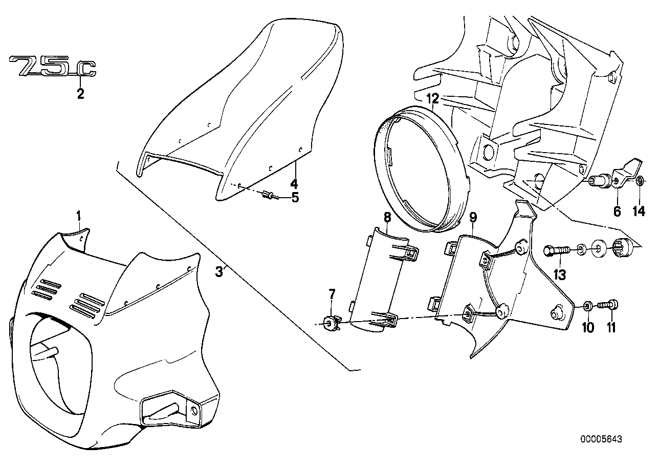 Plastic Rivet Clips for BMW K & R Motorbike – 5mm  Frame Fairing Mud Gaurd x2014