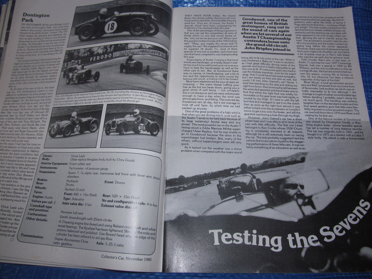 1980 NOVEMBER COLLECTORS CAR MAGAZINE / MERCEDES REPLICA GOODWOOD 7's  #bk16