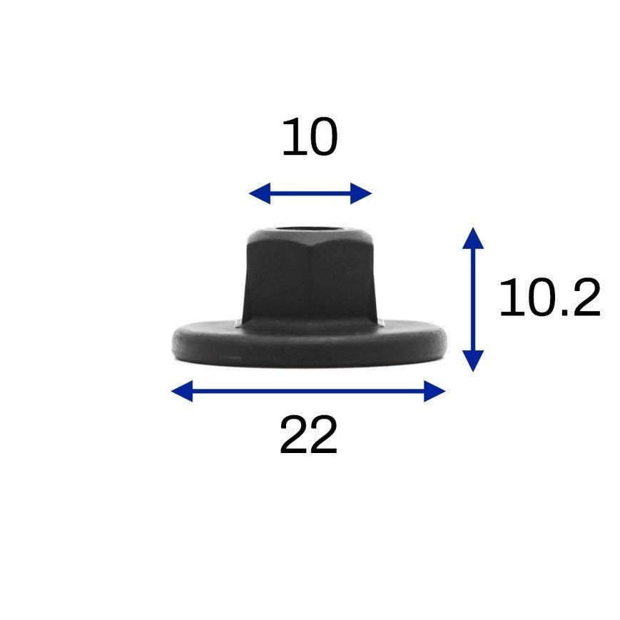 Automotive Trim Arch Liner 10 mm Hex Plastic Flanged Nuts 15 pcs Undertray Clip.2