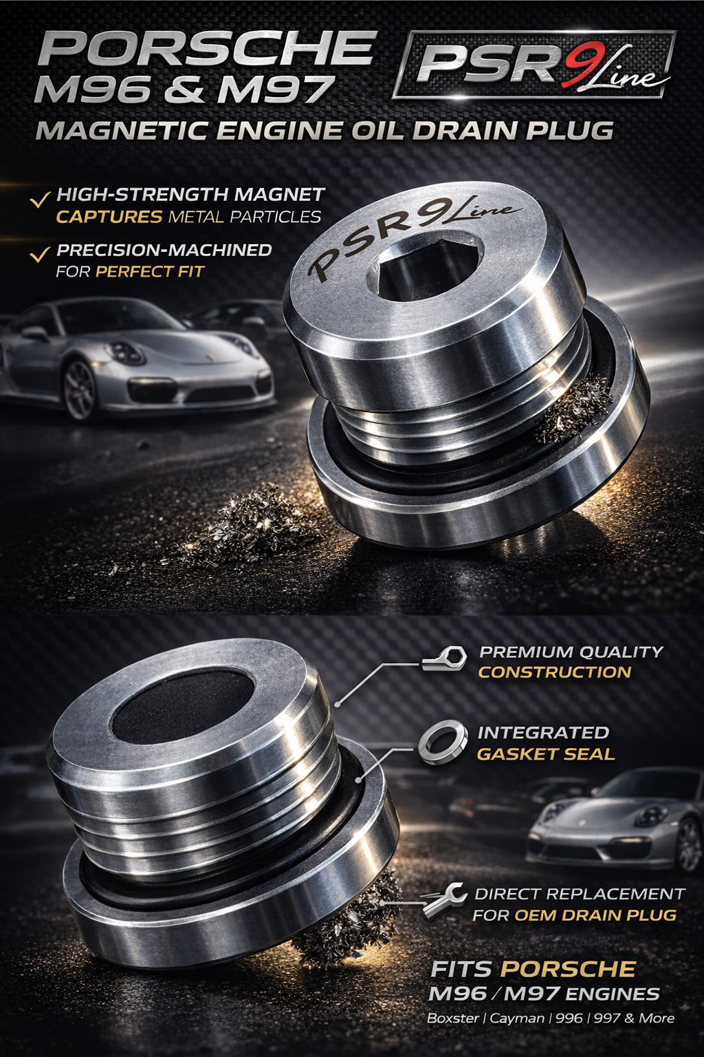 Magnetic Sump Plug for Porsche  Prevent Engine Wear Boxster Cayman & 911 Cayenne4