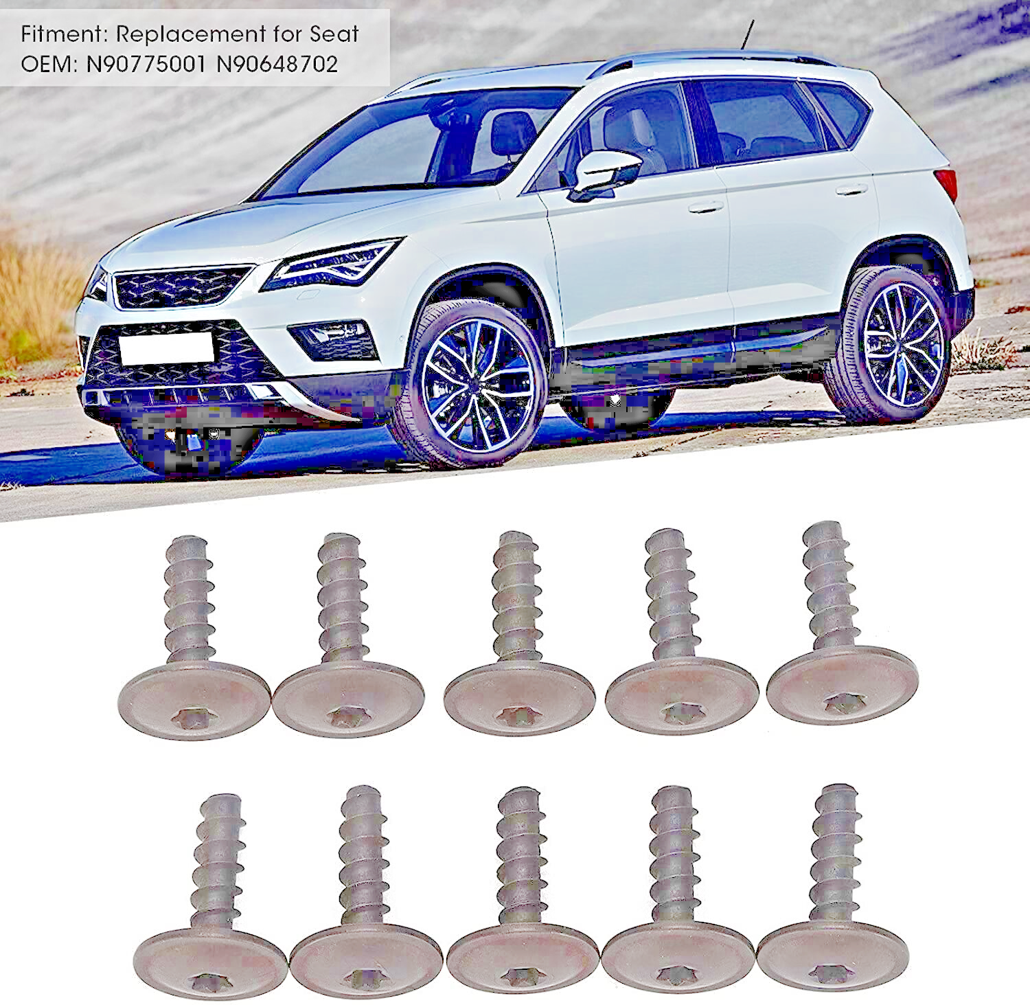 Wheel Arch Inner Liner Splash Guard Torx Screw Audi Seat Skoda VW N90775001 5pc.6