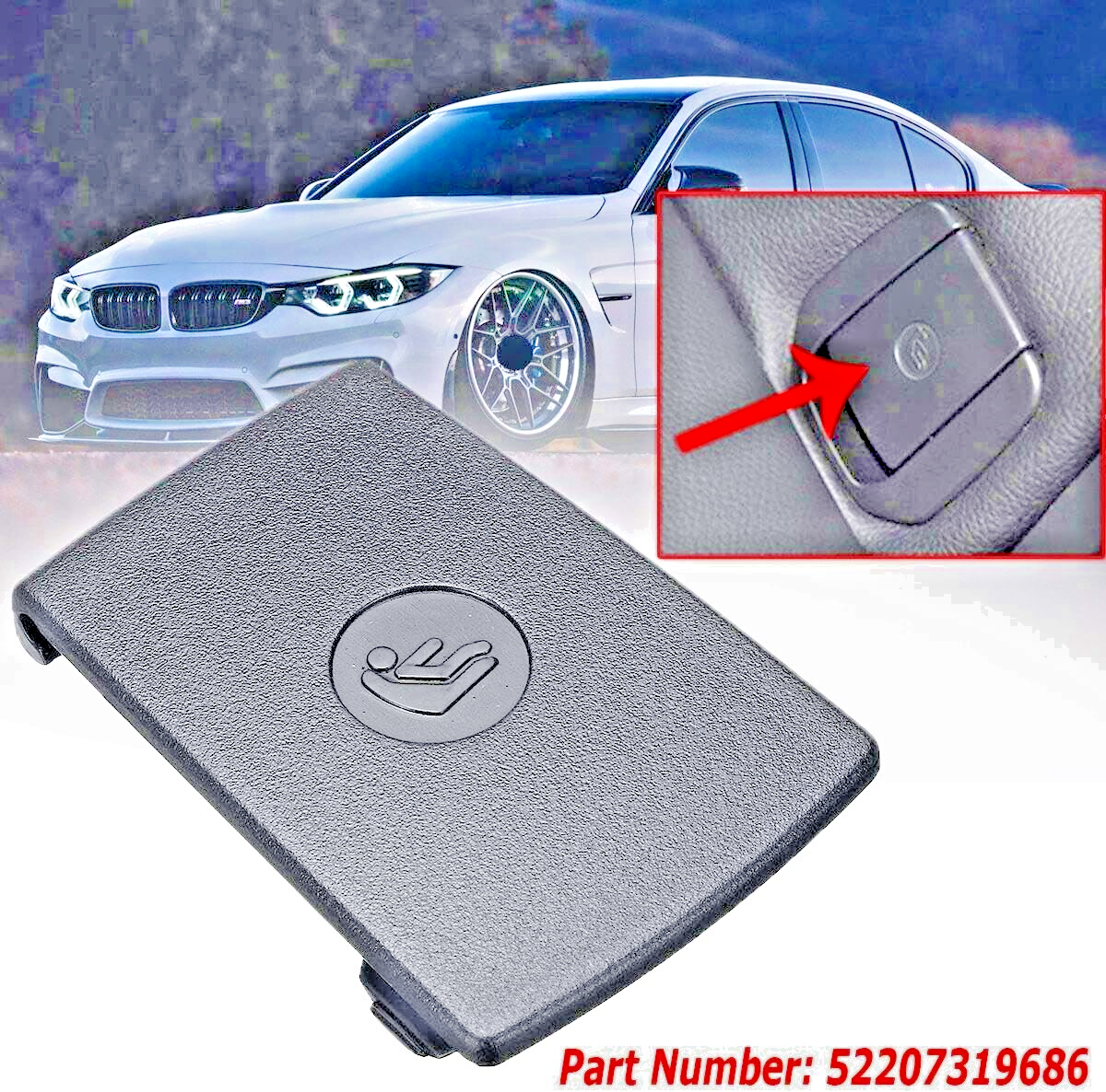 BMW Rear Childs Seat ISOFIX Cover Black  For 1 2 3 X1 Series OE 17949110 73196869