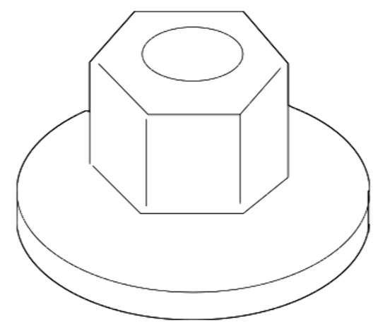 Hex Head Plastic Flanged 10mm Nut. x10 pcs Arch Liner, Splash Guard, Underbody14