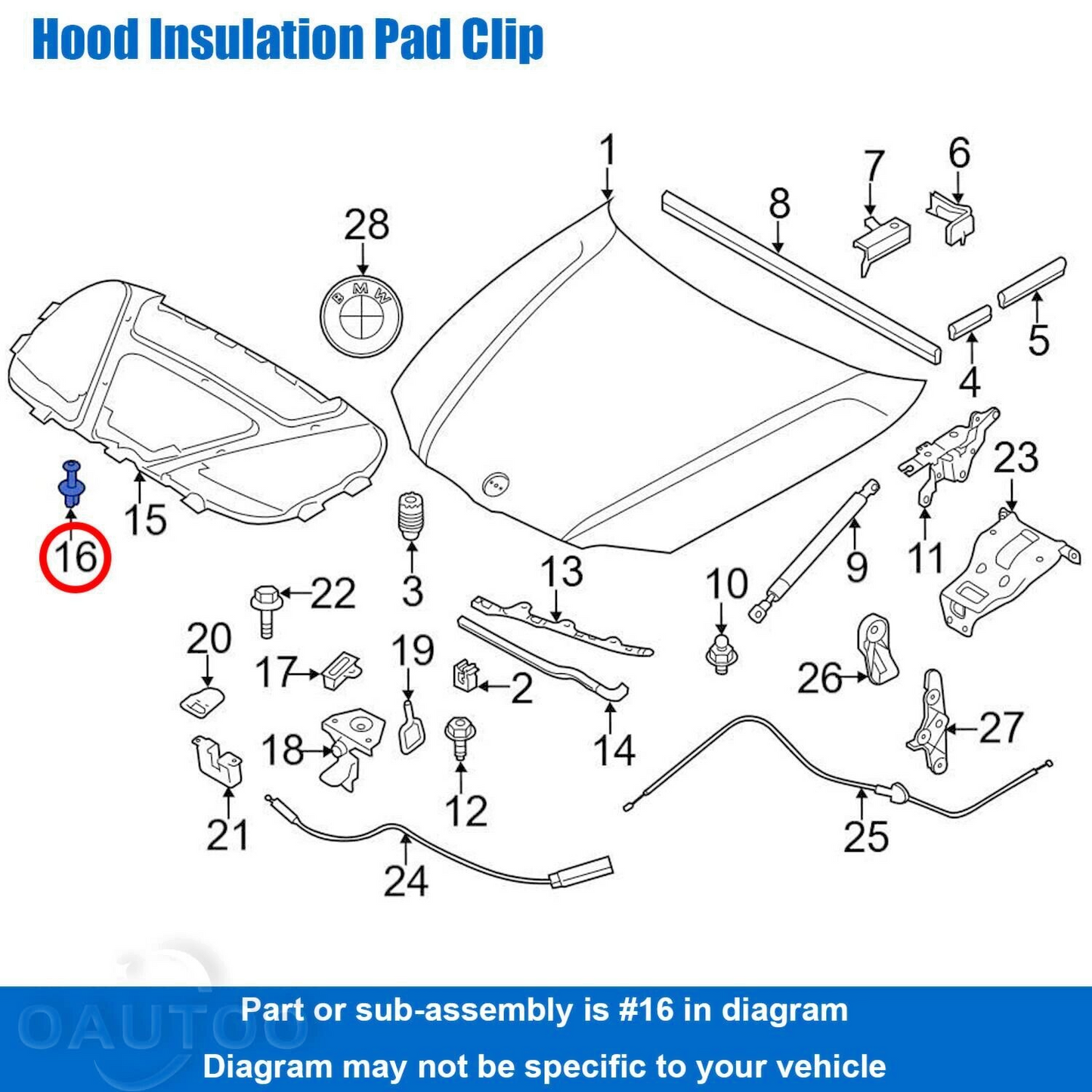 BMW Body Trim Expanding Rivet Clip 15 QTY 51481915964 - X 1 2 3 4 5 6 7 8 Series18