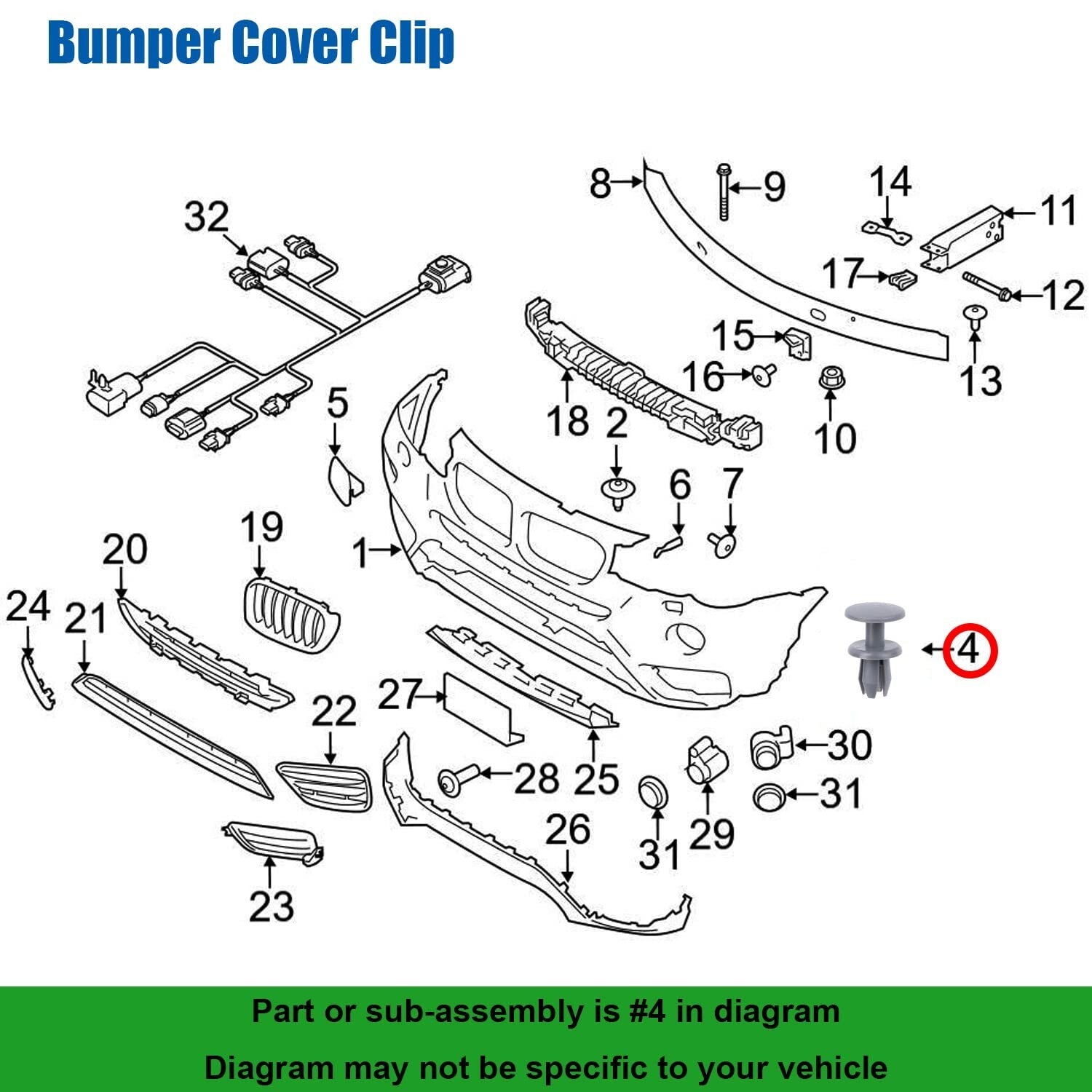 BMW Expanding Trim Rivet Grey x10 Pcs Interior Boot lining 3, 5, 7, X i Series8