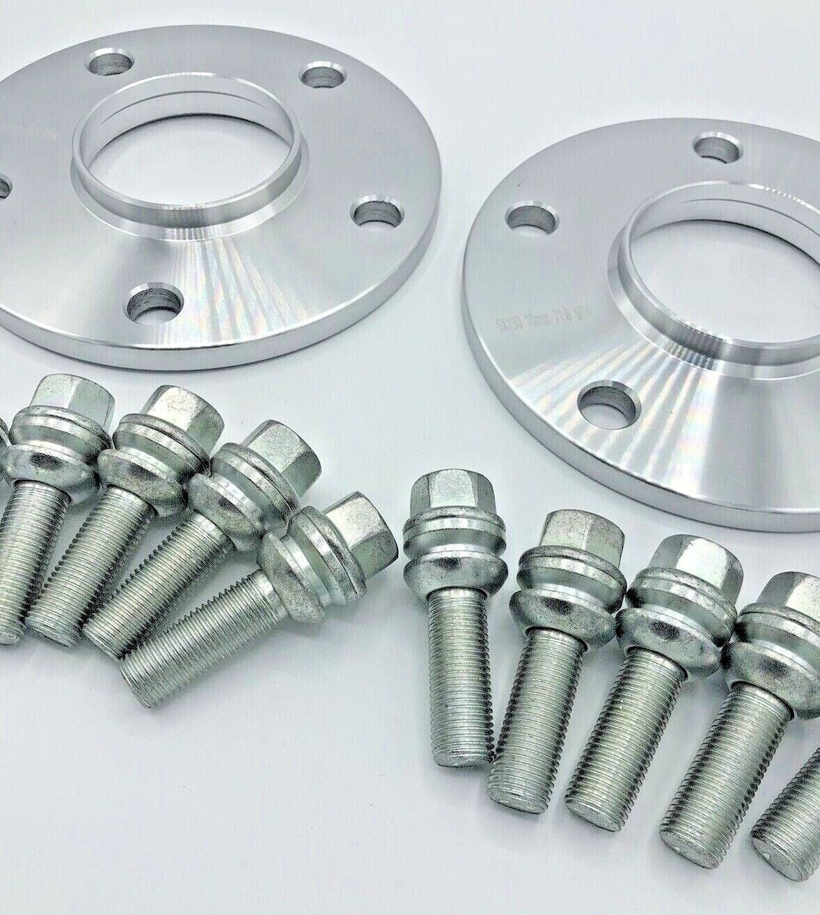 Porsche Wheel Spacers 15mm + Extended OE Bolts Set Of 2 in Silver 5x130 PSR9Line12