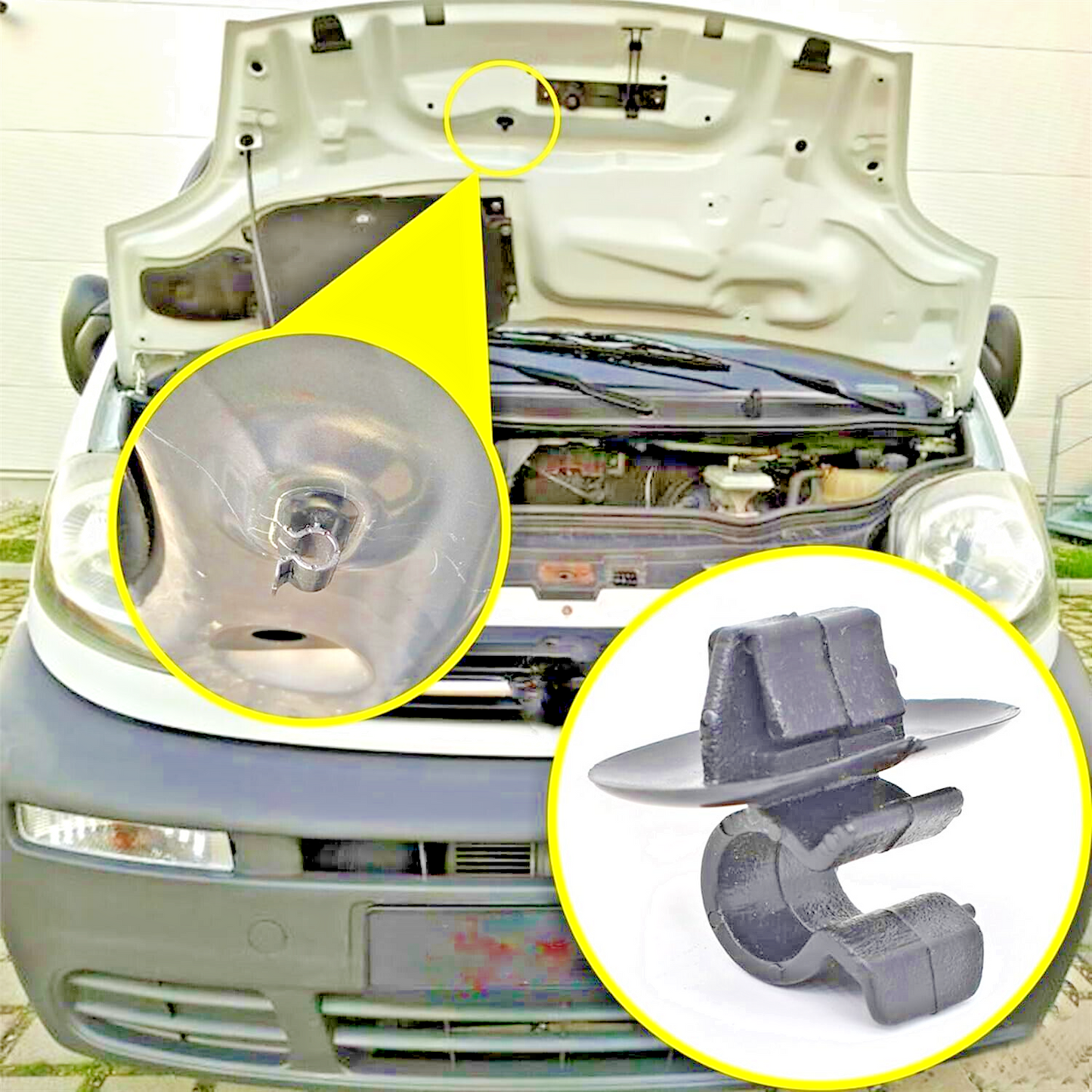 Bonnet Lift Pole Support Strut Placement Clip - Citroen Peugeot Renault Vauxhall0