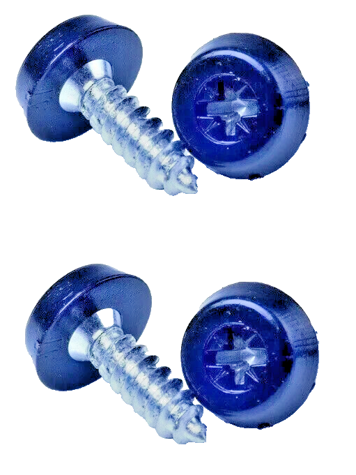 Registration Plate Fixing Kit  - Plastic Cap Screws x4 Moulded Head Self Thread.5