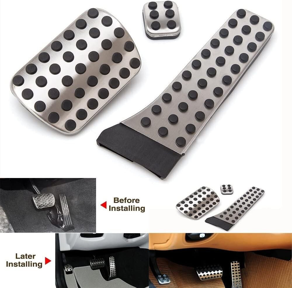 NEW Mercedes AMG Sport Pedal Covers Set 3PC Stainless Steel For A B C E S SL SLC12