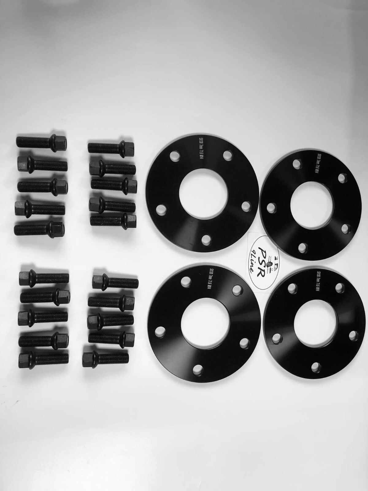 Porsche Wheel Spacers 7mm + Extended AF Bolts Set Of 4 in Black 5x130 PSR9Line13