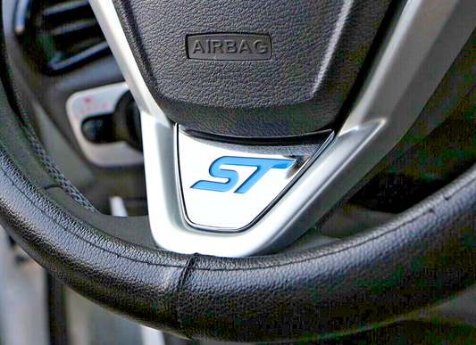 Ford Fiesta ST MK7 MK7.5 Chrome Steering Wheel Badge Trim Blue ST0