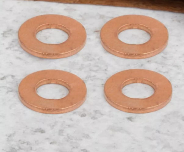 BMW Fuel Injector Copper Washer Seal Set  Diesel M47 N47 B47 Engine 4Pc 224715621