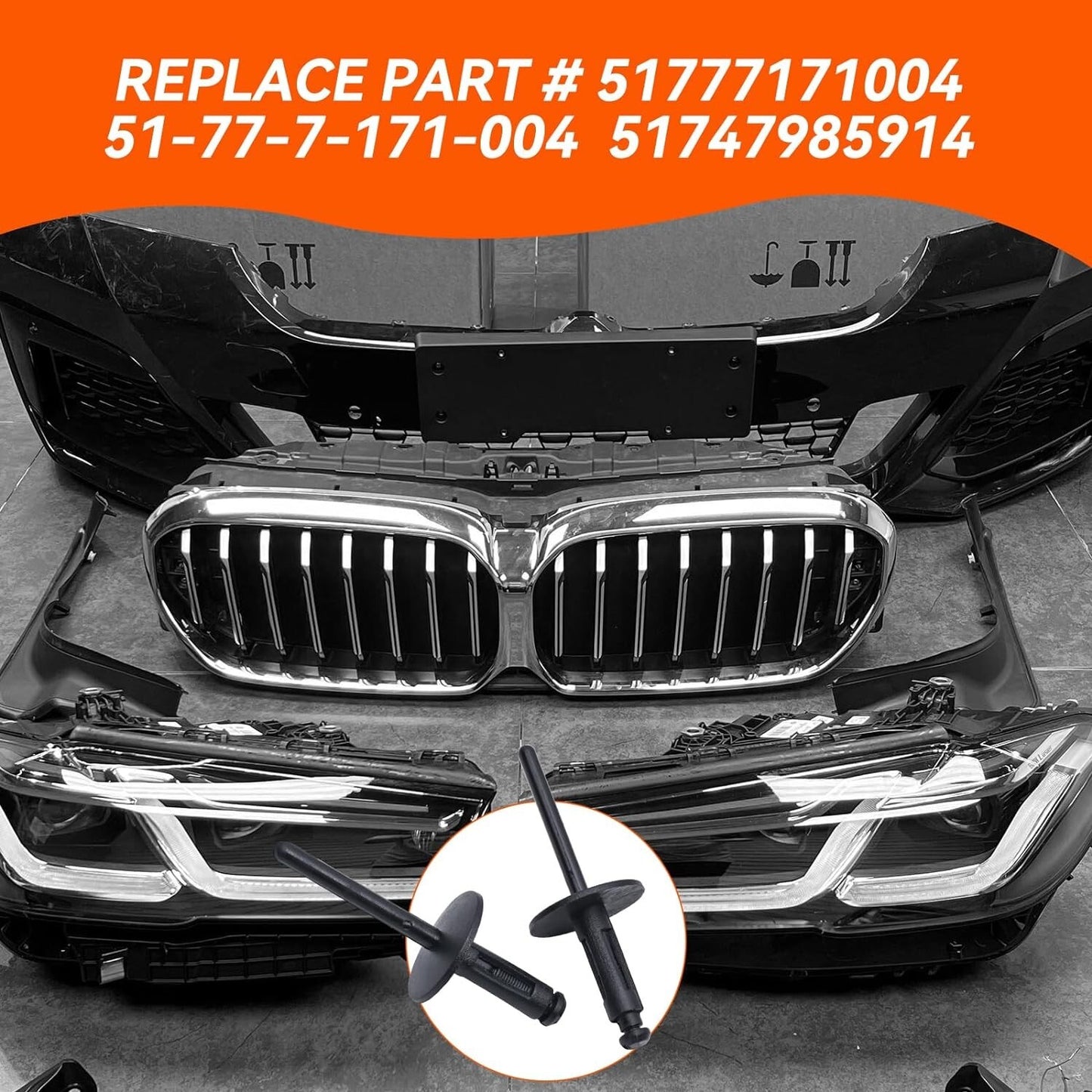 BMW X1 X2 X3 X4 X5 X6 F G Wheel Arch Flare Trim Clips 07147293278 Rivet 6mm x1017