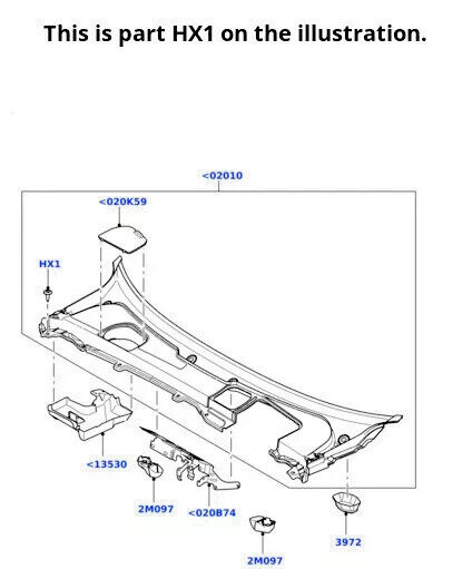 Trim fixing Rivet Screw - Land Rover, Discovery Range Freelander Velar Evoque 1510