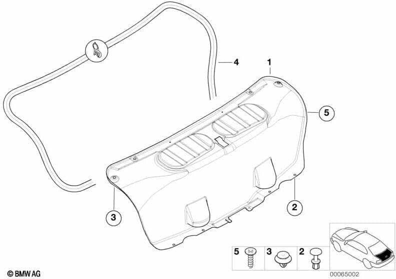 BMW Expanding Trim Rivet Grey x5 Pcs Interior Boot lining 3, 5, 7, X i Series6