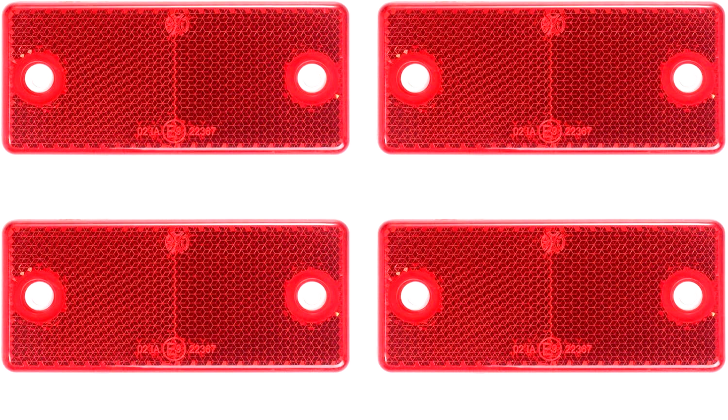 2 Red Rectangular Reflectors Screw Fit Vans Trailers Caravans Recovery Trucks11