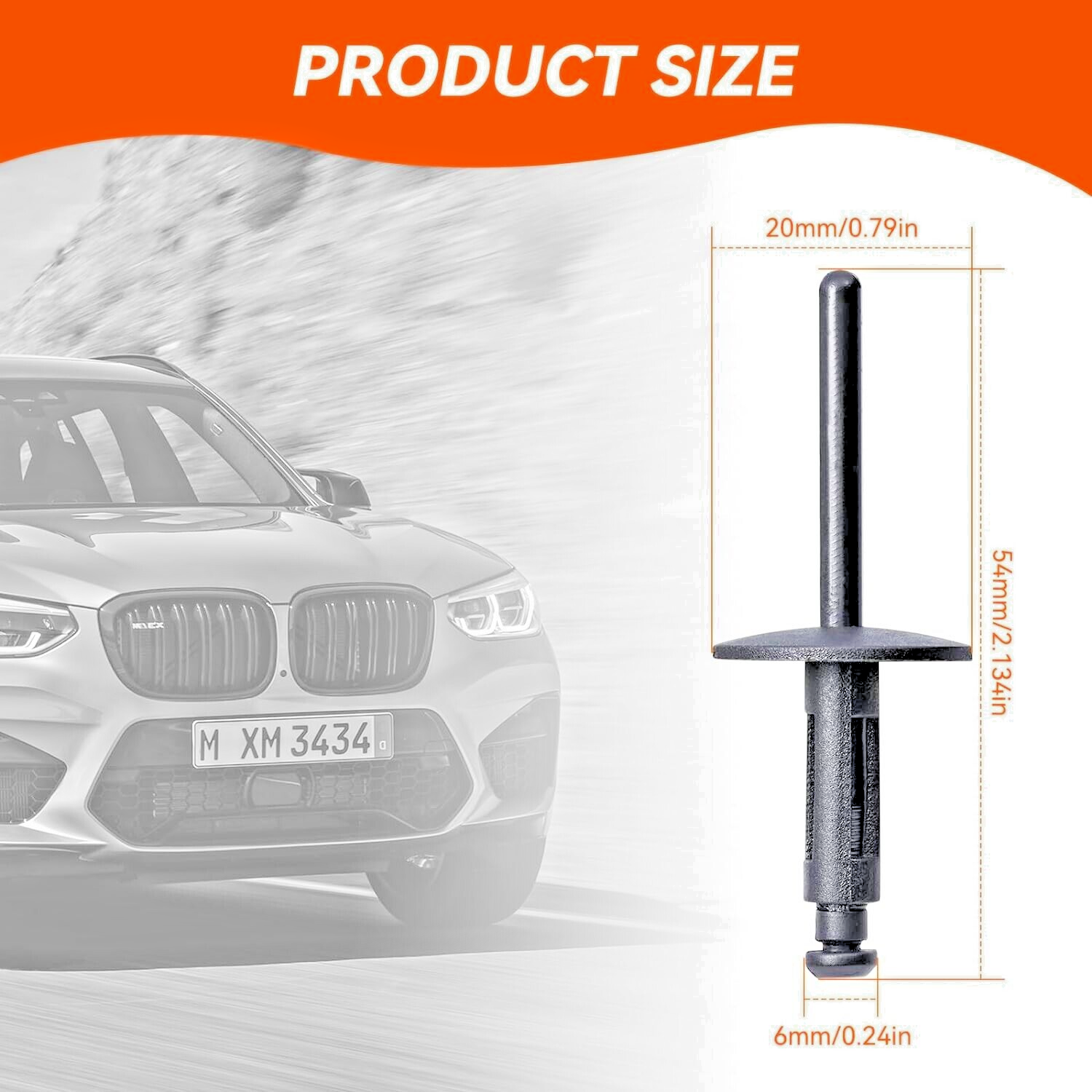 BMW X1 X2 X3 X4 X5 X6 F G Wheel Arch Flare Trim Clips 07147293278 Rivet 6mm x2015