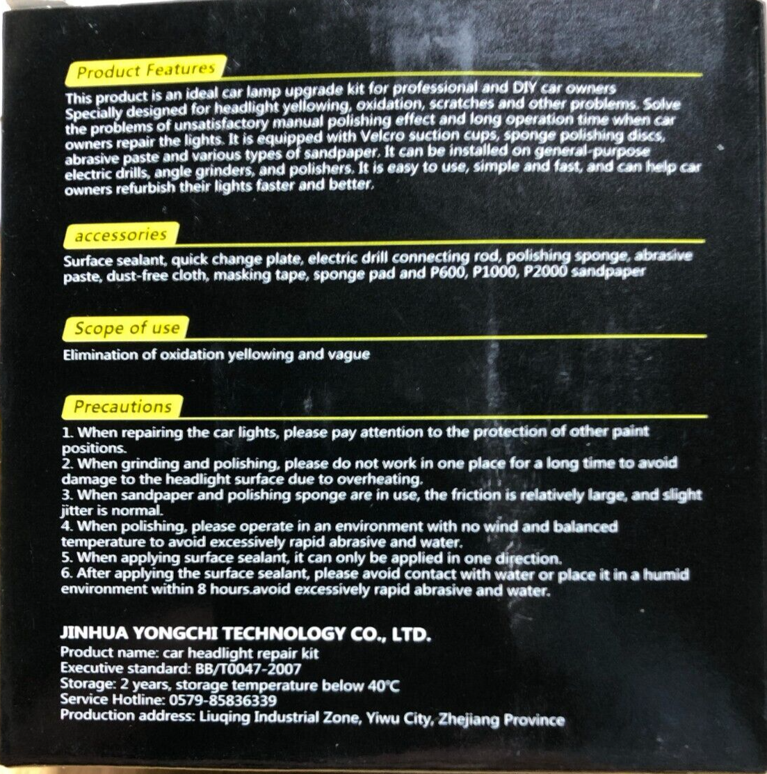 Car headlight repair kit with buffing pads and sealant9