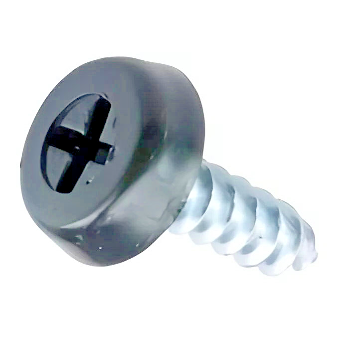 Registration Plate Fixing Kit  - Plastic Cap Screws x4 Moulded Head Self Thread.7