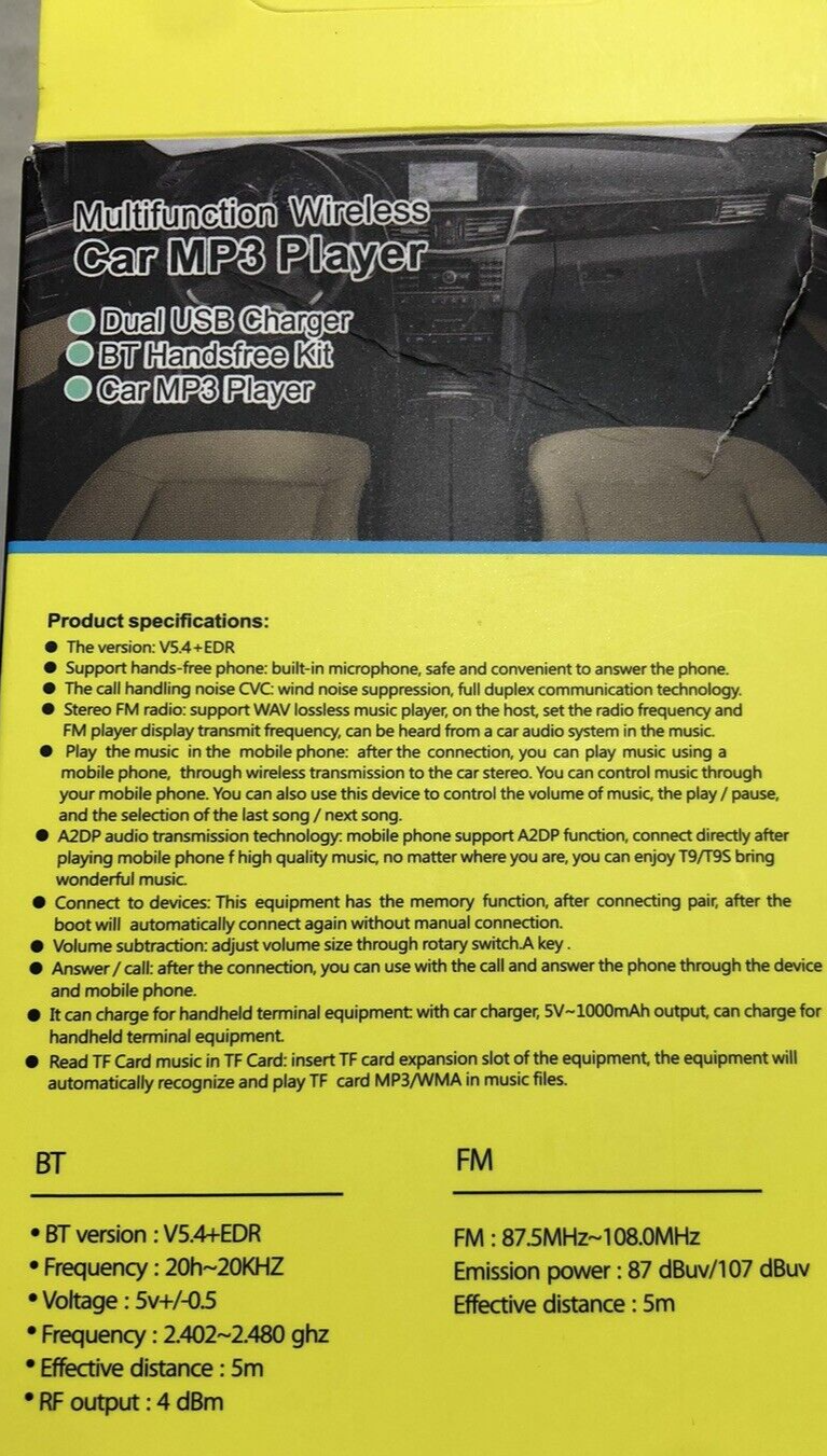 Bluetooth Hands-Free Car Kit with Dual USB Charger, FM Transmitter & MP3 Player18