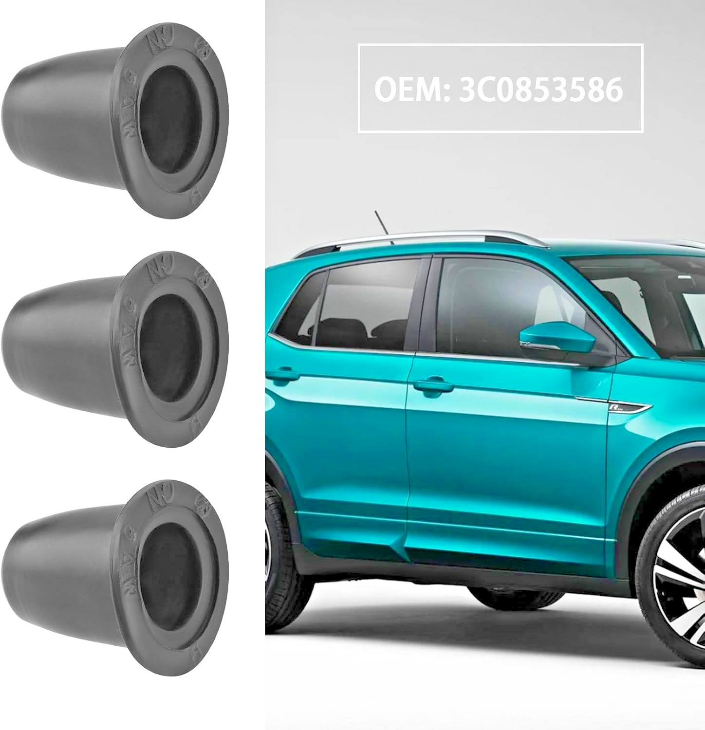 SKODA Rubber Sealing Grommet Hole Plug Trim Clip Holder - 3C0853586 Pack - x 20.8