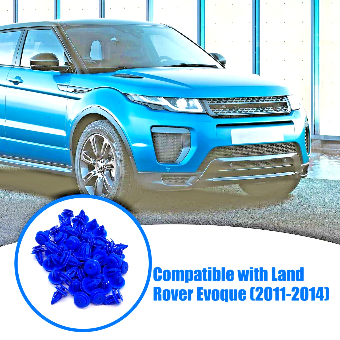 Land Range Rover Blue Trim clips x5 Pcs  Evoque Discovery 5 Disco Sport LR0272553