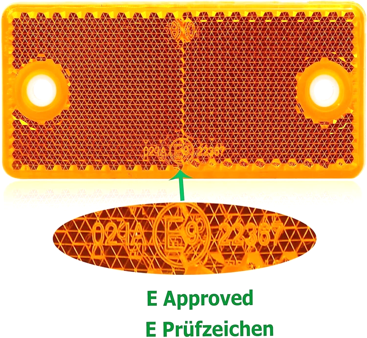 Amber E-Approved Rectangular Reflectors Trailers Caravans? High-Quality 2pcs12