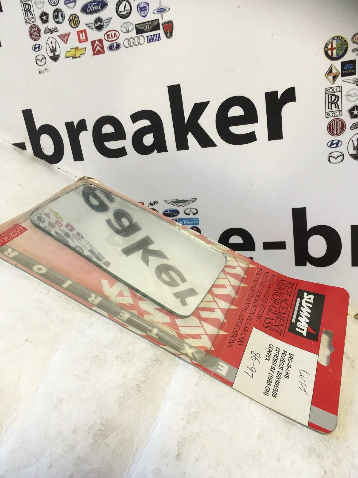 Peugeot 309/405/ Citroen BX 86-97 Left Side Replacement Door Wing Mirror glass0