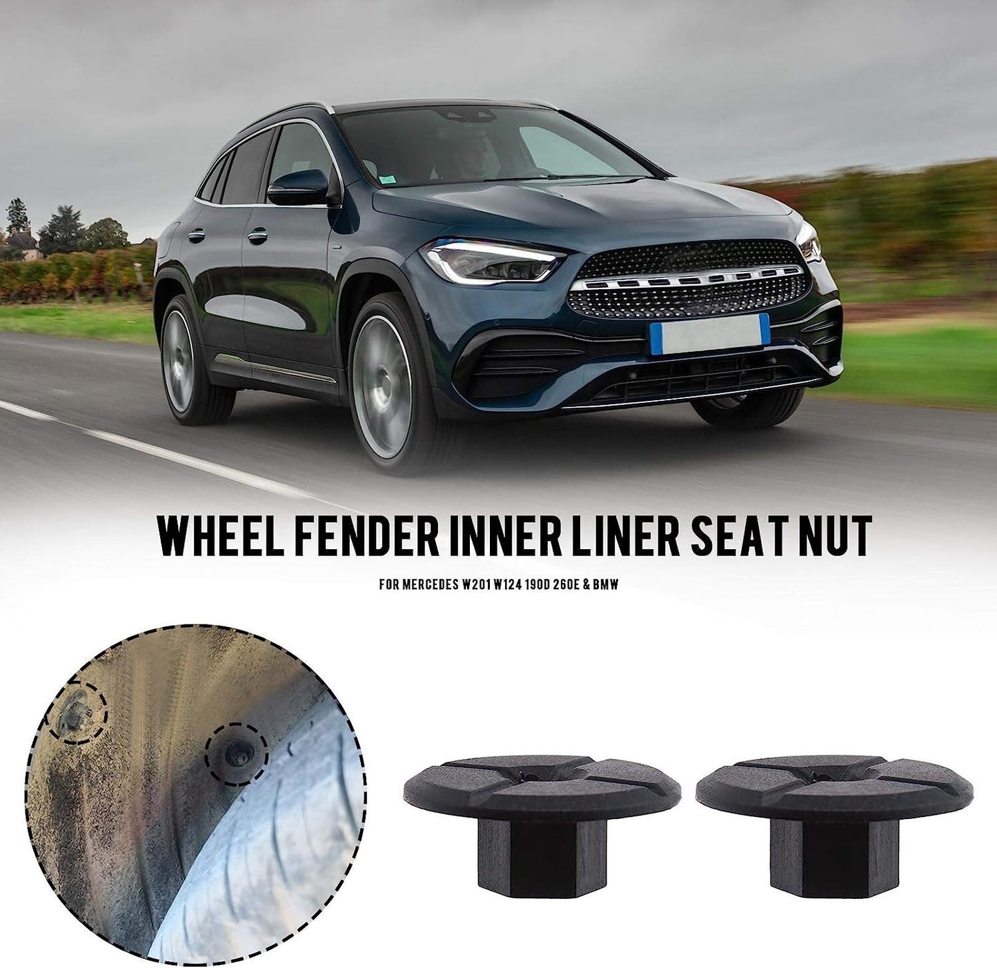 Wheel Arch Lining Mudguard Trim Fixing Nut A2109900050 Mercedes-Benz 10 pcs W2127