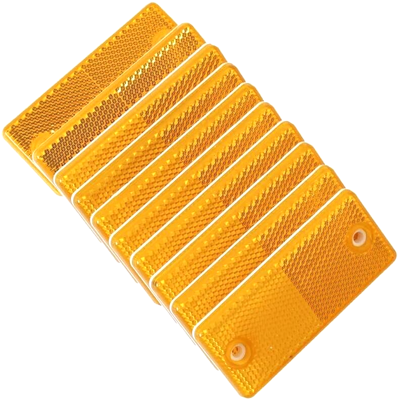 Amber E-Approved Rectangular Reflectors Trailers Caravans High-Quality 2pcs.8
