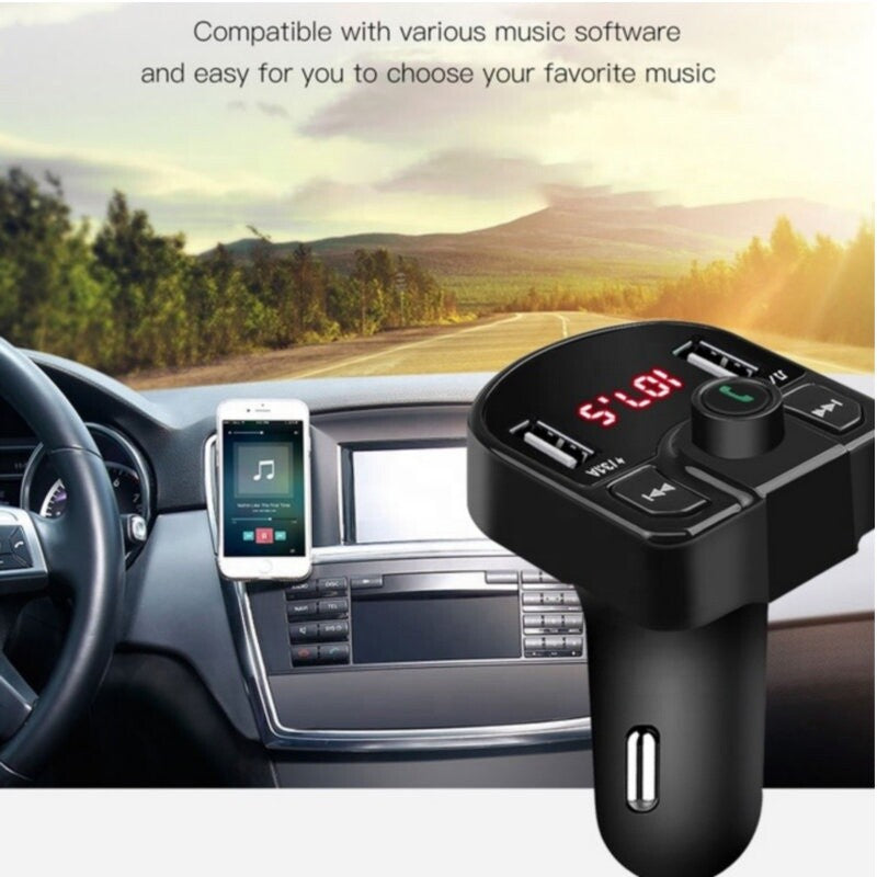 Wireless BT 5.0 FM Transmitter QC3.0 Car USB Charger Adapter Radio Player5