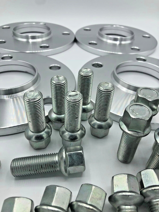 Porsche Wheel Spacers 12mm + Extended AF Bolts Set Of 4 in Silver 5x130 PSR9Line0