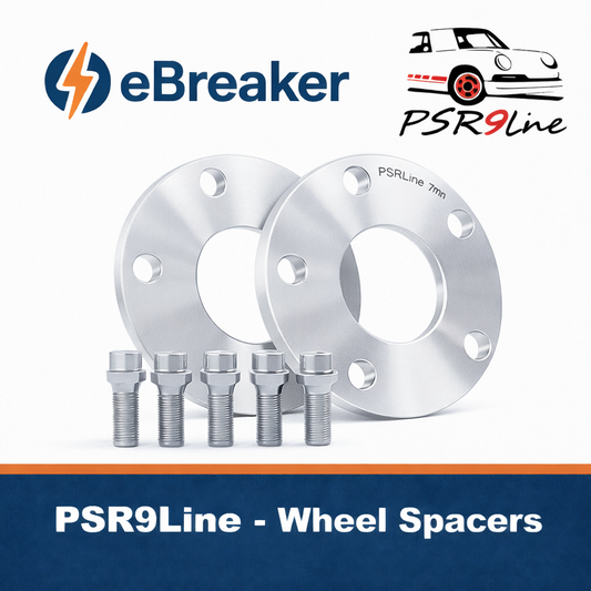 Silver 7mm Wheel Spacers for Porsche 5x130 Pair with Extended Bolts  AM UK Stock0