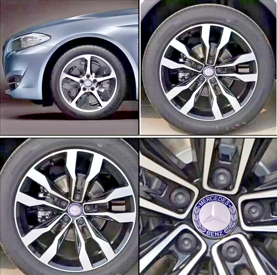 Mercedes Alloy Wheel Centre Hub Caps x4 - 75mm A B C E S M Class ML Black Chrome2