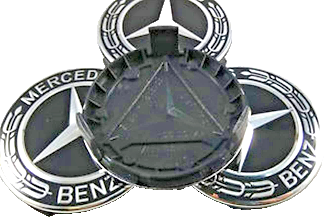 Wheel Center Hub Caps Mercedes Black 75mm Alloy  A B C E S M Class ML CLA GLA3