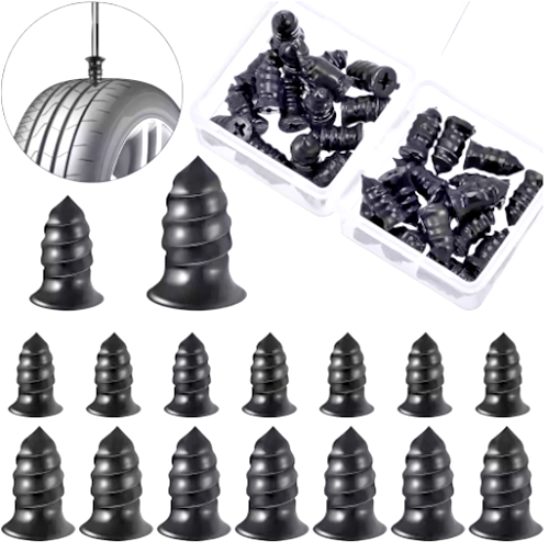 Tyre Repair Screws Kit – Quick Temporary Fix Plugs For Punctures # 2pcs 2 sizes.3