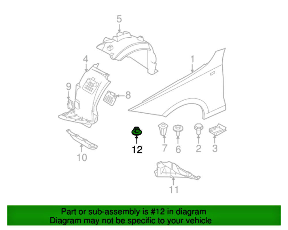 Hex Head Plastic Flanged 10mm Nuts,  Arch Liner Splash Guard, Undertray Clip x1522