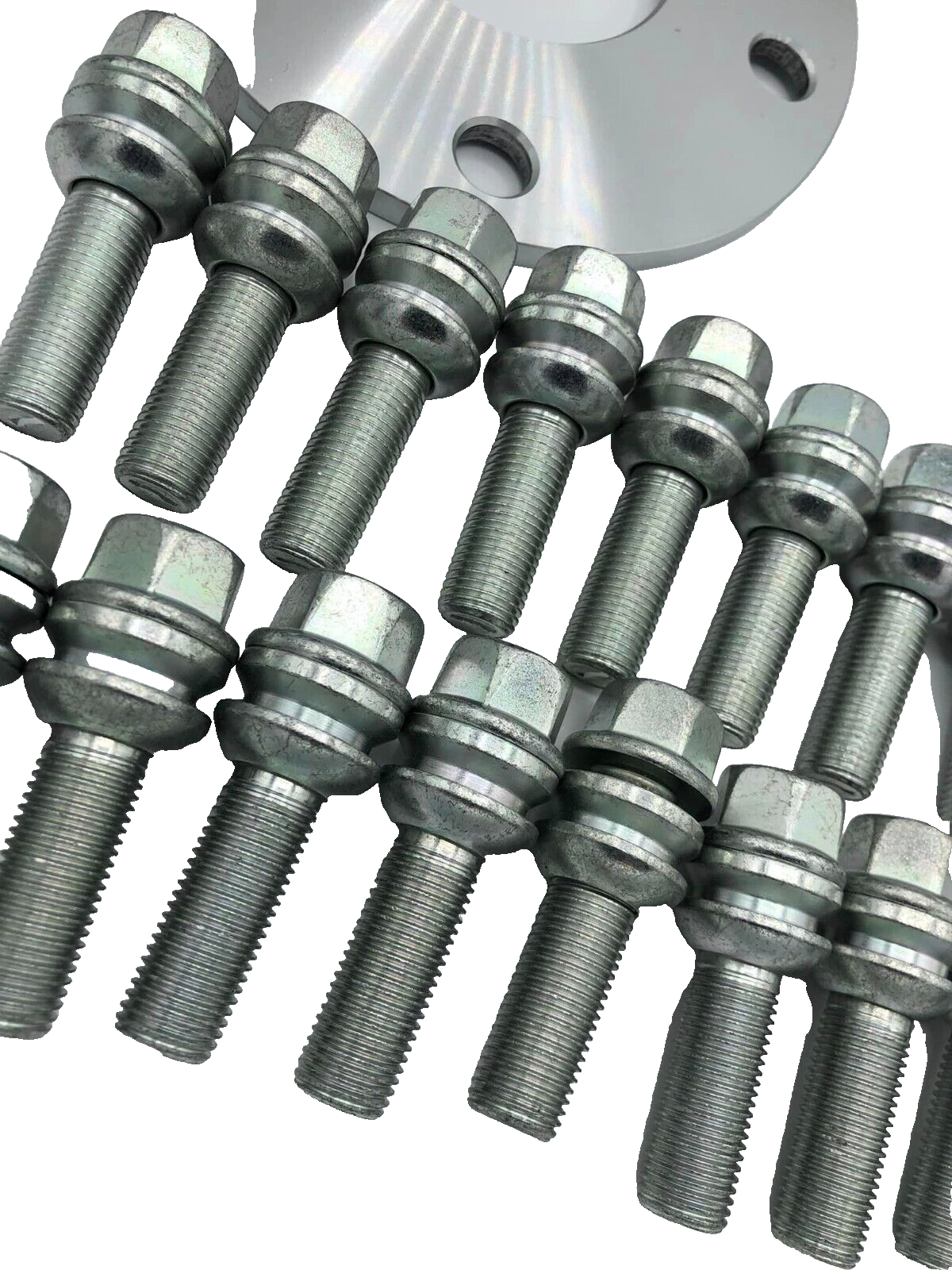 Porsche Wheel Spacers 7mm + Extended OE Bolts Set Of 2 in Silver 5x130 PSR9Line14